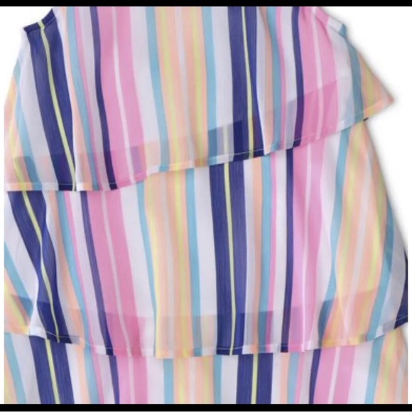 Wonder Nation Girl Layered Chiffon Ruffle Dress Size L/G 10-12 Plus - Picture 2 of 3